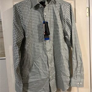 Banana Republic Gray Checkered Button Down Shirt